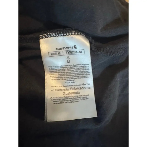 Carhartt Men's Loose Fit Black Long Sleeve Pullover Shirt w/ White Logo Sz M - Picture 5 of 6